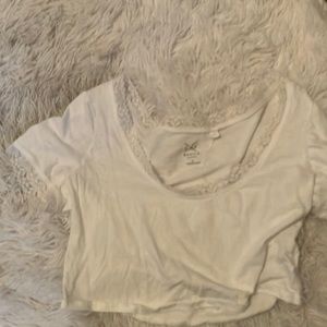 White cropped lace pacsun top
